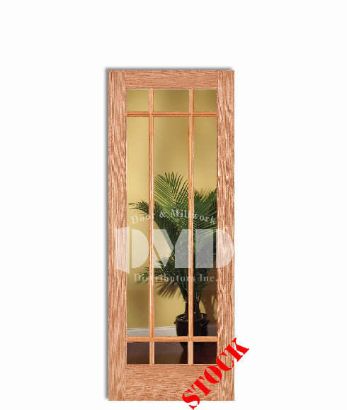 9 Lite French Clear Glass Red Oak 6 8 80 Door And
